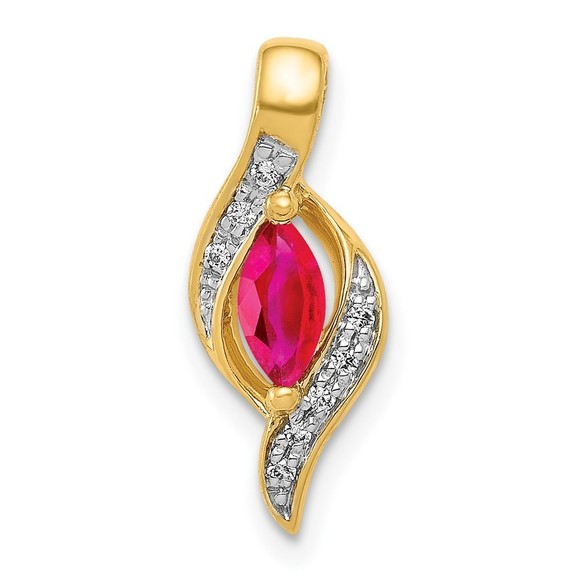 14k Diamond and Marquise .25 Ruby Pendant,All Products : American Fashion Style Bags On Sale